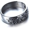 Men's Vintage Eye of God Ring - Engraved Stainless Steel Band in Black, Gold or Silver - 4 of 4