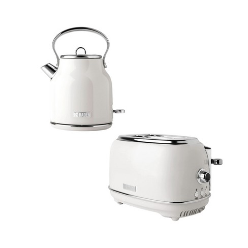 Haden Heritage 1.7 Liter Electric Kettle With 2 Slice Bread Toaster, White  : Target