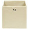 vidaXL 4-Piece Set of Non-Woven Fabric Storage Boxes - Modern Cream-Colored Foldable Organizer Bins for Wardrobe - 11"x11"x11" - 4 of 4