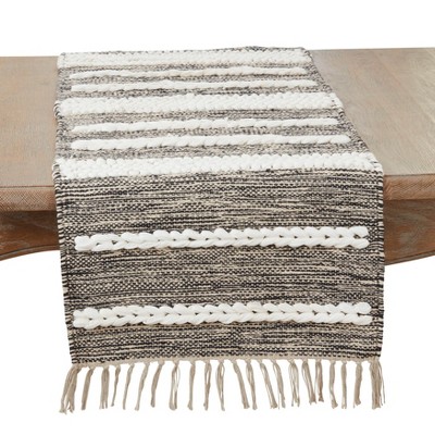 Saro Lifestyle Knot Crafted Table Runner, Beige, 16"x72"
