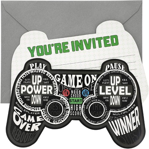 Video Game Party Invitation Gaming Birthday Invitation 