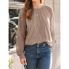 Womens Lace Long Sleeve Fall Shirts Casual Tops Crew Neck Business Fashion Outfits Clothes Knitted Blouses - 4 of 4
