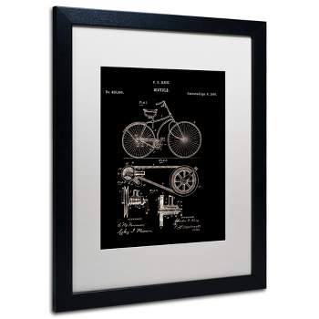 Trademark Fine Art -Claire Doherty 'Bicycle Patent 1890 Black' Matted Framed Art
