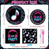 Hachikiko 96 Pcs Music Party Supplies, Music Theme Birthday Party Decorations Disposable Tableware Packs Music Note Party Supplies for Girls - 2 of 4