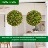 Artificial Plant Topiary Ball Set,Decorative Artificial Boxwood Balls with Pink Flowers for Porch,Backyard,Balcony,Home,Festival Decor - 4 of 4