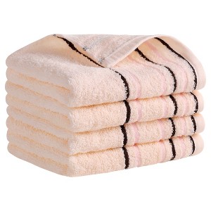 REGALWOVEN Bathroom Cotton Striped Pattern Absorbent Soft Decorative Hand Towel 13" x 27" - 1 of 4