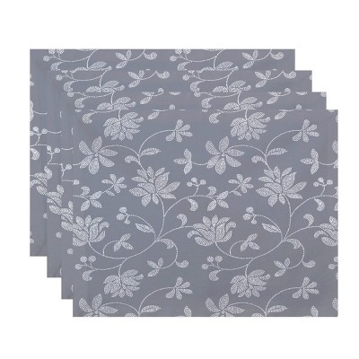 4pk Placemats Gray - e by design