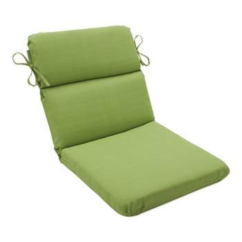Outdoor Rounded Chair Cushion - Green Forsyth Solid - Pillow Perfect
