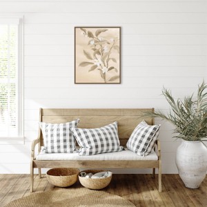 Amanti Art Sepia Orange Blossom Sketch II by Grace Popp Framed Canvas Wall Art Print - 1 of 4