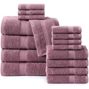 BAGOKIE 16 Piece Premium Cotton Bath Towel Set - 1 of 4