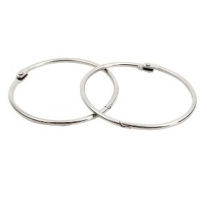 Unique Bargains 3" Inner Diameter Looseleaf Binder Rings for Scrapbooking Book 2 Pcs Silver Tone - 1 of 4