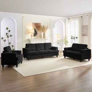 Mjkone 82" Width 3 Piece Living Room Sofa Set, 3 Seat Sofa and Loveseat Sets with Armchair, Modular Sectional Couch Furniture Sets - 1 of 4