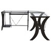Vynxaria Henley Cappuccino Glass Top L-Shape Computer Desk - 3 of 4
