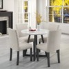 5 Piece Dining Table Set with 4 Upholstered Chairs, Dining Set Modern Table and Chair Set, White+Black-ModernLuxe - 3 of 4