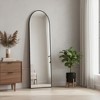 HomeRoots Black Aluminum Arch Freestanding Or Wall Mount Framed Full Length Mirror - 2 of 4