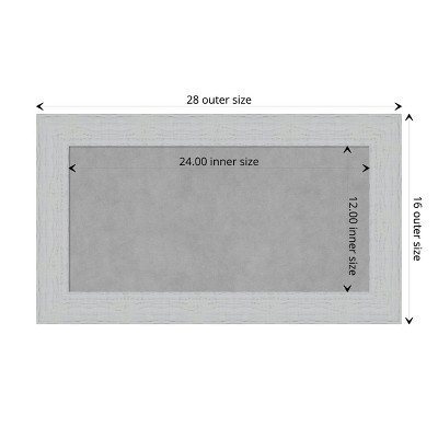 Shiplap White Wood Framed Magnetic Board 28 x 16 in.