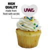 University of Wisconsin - La Crosse University Secondary Logo Heart Love Cupcake Picks Toppers Decoration Set of 6 - image 3 of 4