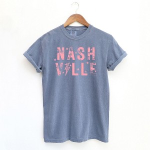 Simply Sage Market Women's Pink Nashville Short Sleeve Garment Dyed Tee - 1 of 2