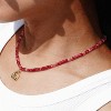 Summit Adventure 14K Gold Beaded Initial Necklace – Boho Bubble Letter Pendant, Colorful Stone Choker Gift - 4 of 4