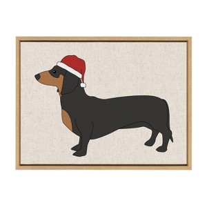 Kate & Laurel All Things Decor 18"x24" Sylvie Dachshund Through The Snow Framed Canvas Wall Art by Jake Goossen: Modern Decor - 1 of 4