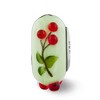 Black Bow Jewelry Fenton Green Hand Painted Cherries Glass & Sterling Silver Bead Charm - 4 of 4