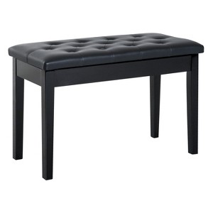 Kumasinova 30" Piano Bench Faux Leather Upholstery,Duet Piano Chair,Wooden Keyboard Bench with Button Tufted Top,Seats 1-2 People - 1 of 4