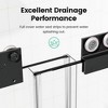 Semi-Frameless Double Gliding Shower Door, Bypass Style, Matte Black SGCC Tempered Glass - 3 of 4