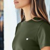 Dalix Lil Heart Face Embroidered Lightweight Relaxed Jersey Tee Summer Cute Short Sleeve T Shirt Womens - 4 of 4