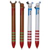 Holiday Reindeer & Snowman Pens (2 Pack) - Retractable, 2-Color Ink, Cute Winter Designs (5.5 Inch) - 2 of 4
