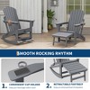 GustoWave Adirondack Outdoor Rocking Chairs  with Retractable Ottoman, HDPE All Weather Patio rockers with Cup Holders - 4 of 4