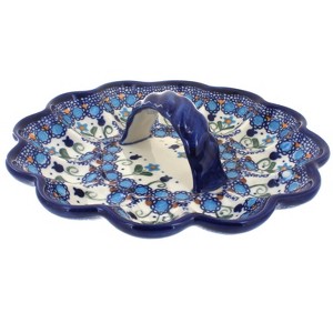 Blue Rose Polish Pottery 131 Vena Egg Plate - 1 of 1