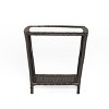 MOEPISY Patio End Table with Glass Top, Brown - 2 of 4