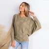 Women's Khaki Boat Neck Long Sleeve Sweater - Cupshe - image 3 of 4