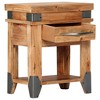 vidaXL Nightstand Storage Cabinet Bedside Table with Drawer Solid Wood Acacia - 15.7" x 11.8" x 20.1" - 4 of 4