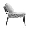 Anybear Modern Accent Lounge Chair with Braided Upholstery and Metal Frame - 3 of 4