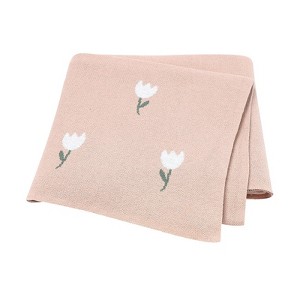 MyKids-USA Best-Selling Knitted Baby Blanket With Fresh Floral Design: New Collection For Spring, Autumn, And Winter - 1 of 2