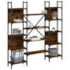 vidaXL Smoked Oak Bookshelf - Engineered Wood & Steel, Multi-Tiered Storage Rack, Modern Freestanding Organizer for Living Room/Study - 4 of 4