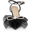 Perphy Women's Rhinestone Mesh Bow Slingback Stiletto Heel Pumps - 2 of 4