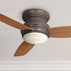 44" Minka Aire Vintage Hugger Outdoor Ceiling Fan with LED Light Oil Rubbed Bronze Maple Tinted Opal Glass Wet Rated for Patio - 2 of 4