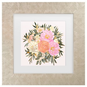 Trademark Fine Art - Rosana Laiz Blursbyai Nanette floral bouquet in pastels Matted Framed Art - 1 of 4