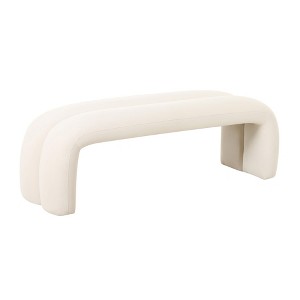 TOV Furniture Leigh Velvet Channeled Bench - 1 of 4
