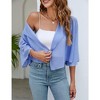 Womens Mesh Cardigan Open Front Batswing Sleeve Shrugs Lightweight Semi-Sheer Floral Cardigan,Blue - S - 2 of 4