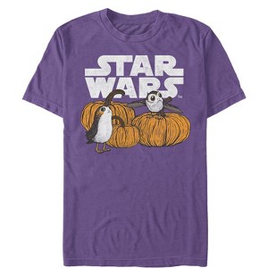 Men's Star Wars The Last Jedi Happy Halloween Porg Logo T-Shirt - 1 of 3