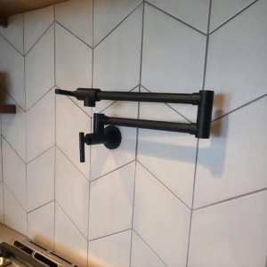 Wall-Mounted Pot Filler Faucet with Dual Swing Joints and Lustrous Finish - 1 of 4