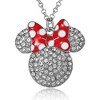 Disney Minnie Mouse Fashion Red Polka Dot Bow Crystals Pave Necklace - 4 of 4