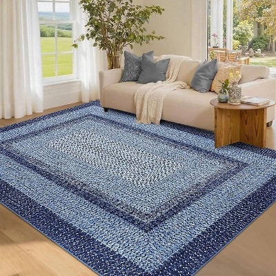 Modern Washable Area Rug - Soft Non-Slip Stain Resistant Carpet for Living Room, Bedroom, Nursery