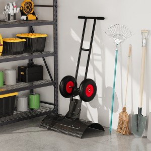 COZONY Large Snow Pusher with Wheels, Metal Snow Shovel with Adjustable Handle for Driveway - 1 of 4