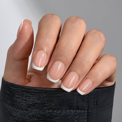BTArtboxnails Classic White Square French Nails - Press On Nails