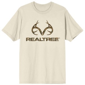 Real Tree Logo Icon and Logo Text Men's Natural Crew Neck Short Sleeve T-shirt - 1 of 4