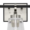 Progress Lighting Cassell 3-Light Vanity Fixture, Brushed Nickel/Matte Black, Clear Glass Shades, Damp Rated - 2 of 4